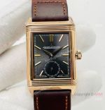 (ANF ) Swiss Grade One Jaeger-LeCoultre Reverso Duoface 29mm Watch Rose Gold Rhodium Gray Face